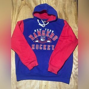 New York rangers hoodie men 2XL blue pullover drawstring G111 NHL N3